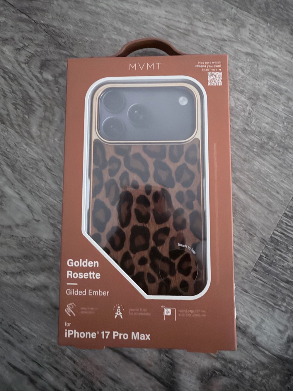 MVMT Golden Rosette Leopard Print Protective Case for iPhone 17 Pro Max